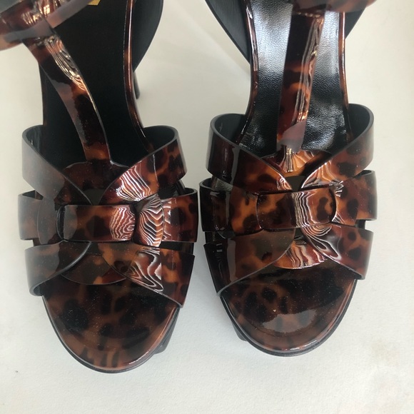 NIB $954 Saint Laurent Tribute Tortoise-Patent Platform in size 39! - Picture 9 of 16